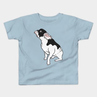 Black and white french bulldog Kids T-Shirt